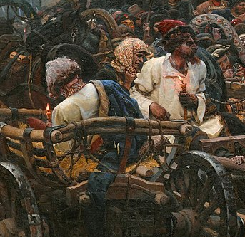 В. Суриков. "Утро стрелецкой казни". Фрагмент.