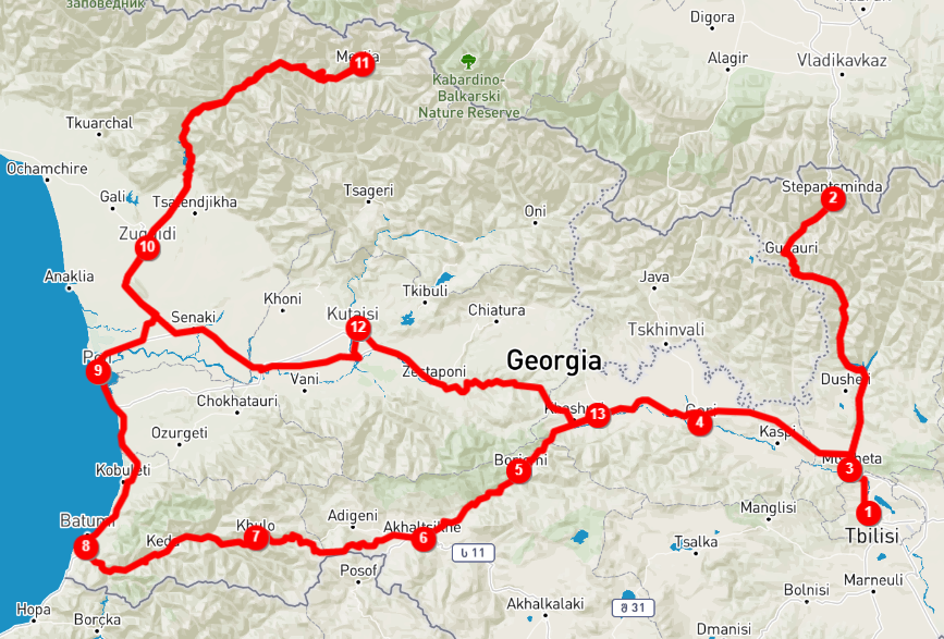 Сколько на машине до тбилиси. Город Ткибули Грузия на карте. Маршрут по Грузии. Маршрут по Грузии на 7 дней. Карта до Грузии.