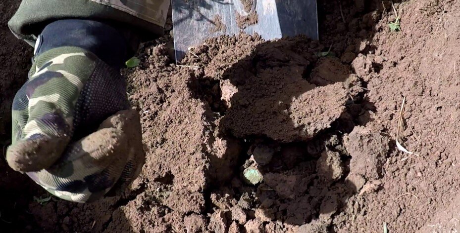 Долгожданный сигнал и лопатой обнаружен клад