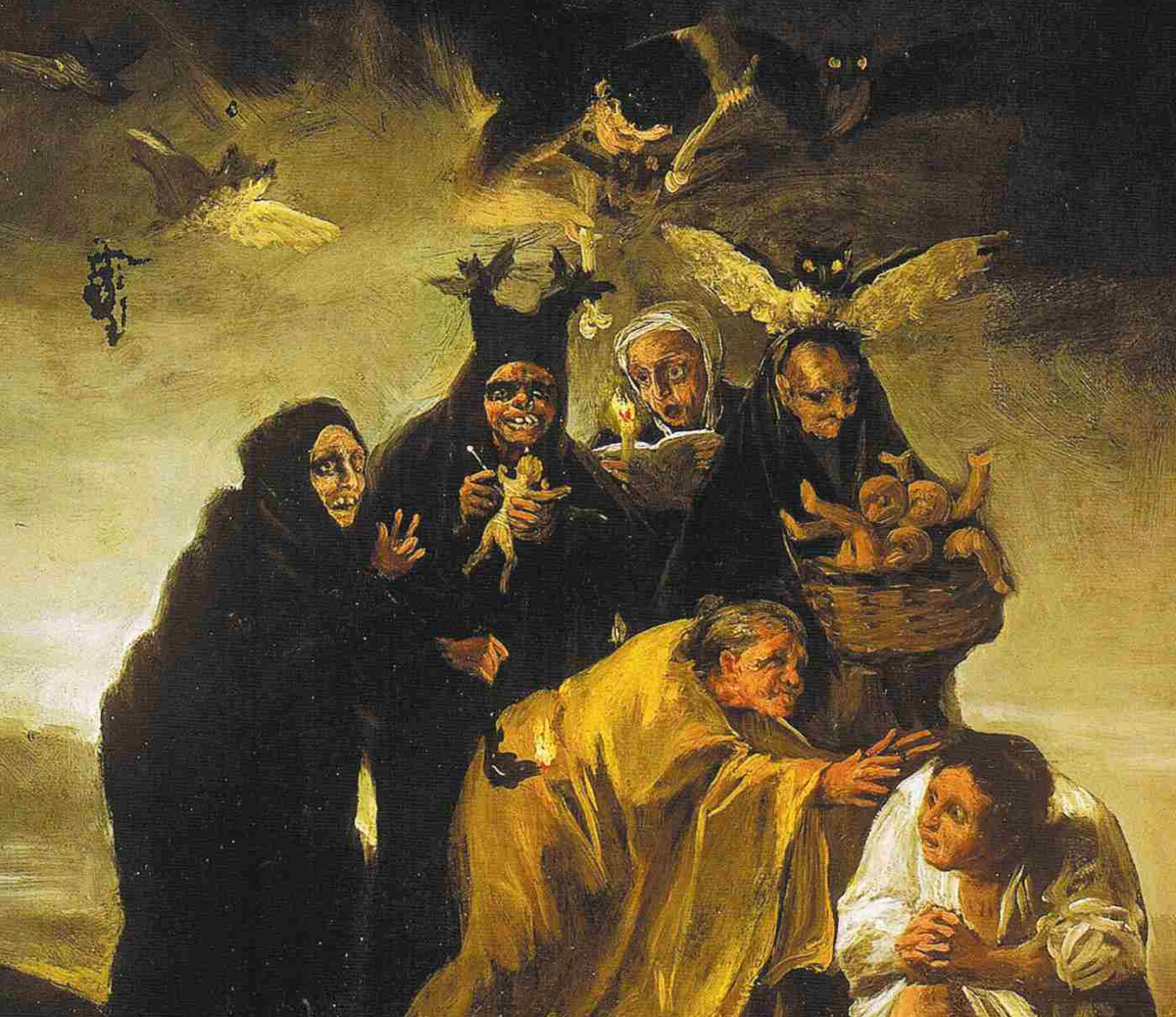 От готики до гойи. Франсиско Гойя шабаш ведьм. Франсиско Гойя полёт ведьм. Франсиско Гойя ведьмы. Шабаш ведьм - Франсиско Гойя (1823.
