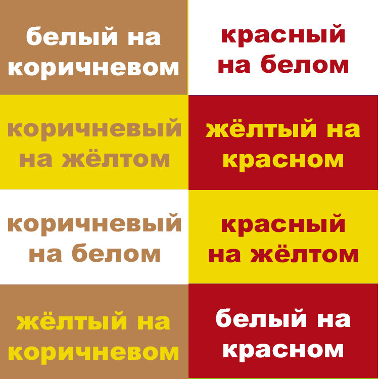 Беспроигрышные цветовые комбинации для вывесок
