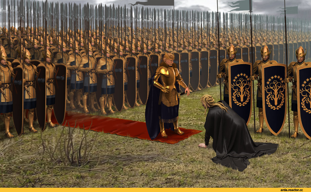 Саурон кланяется в ноги королю нуменорцев и просит его больше не бить