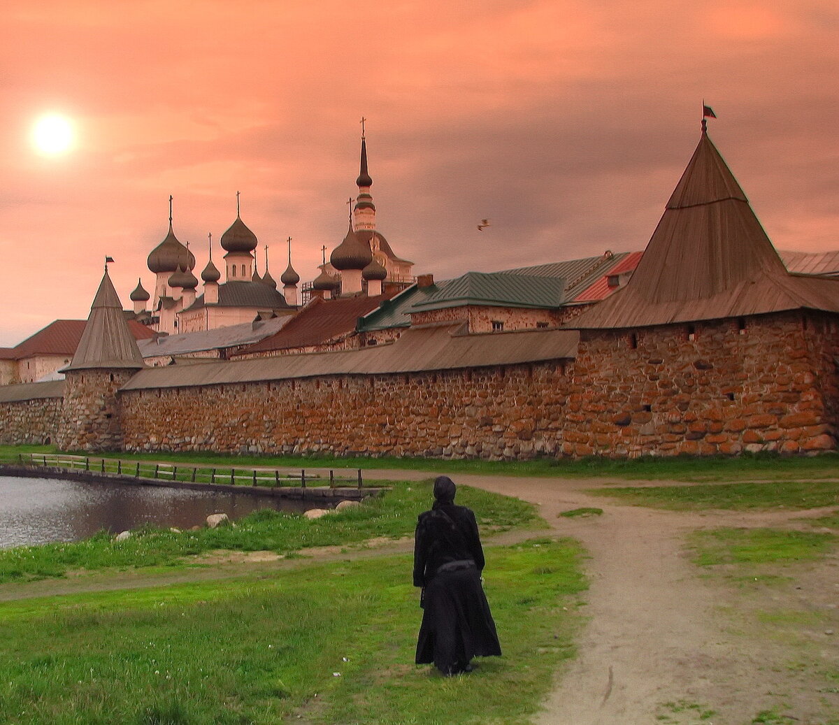 Спасо Преображенский Соловецкий монастырь закат