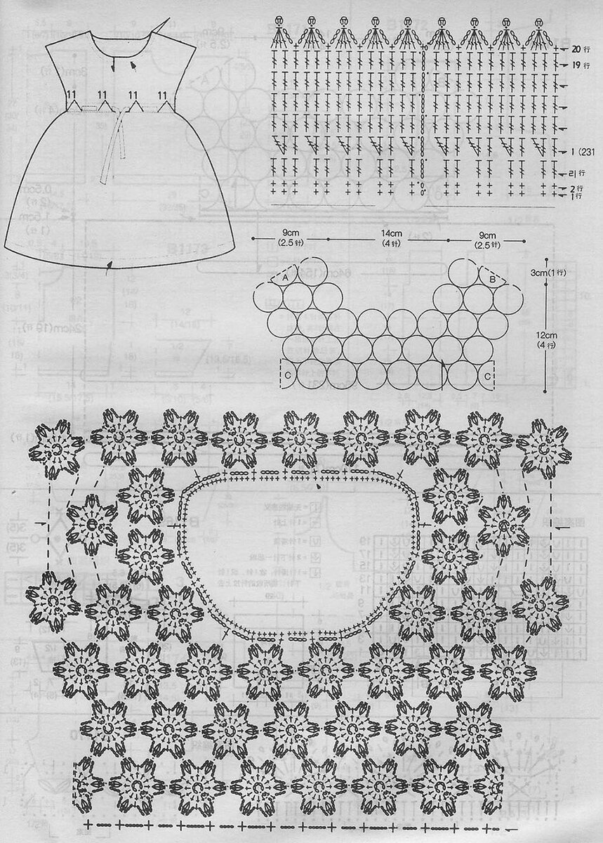 Схемы вязания крючком детских платьев