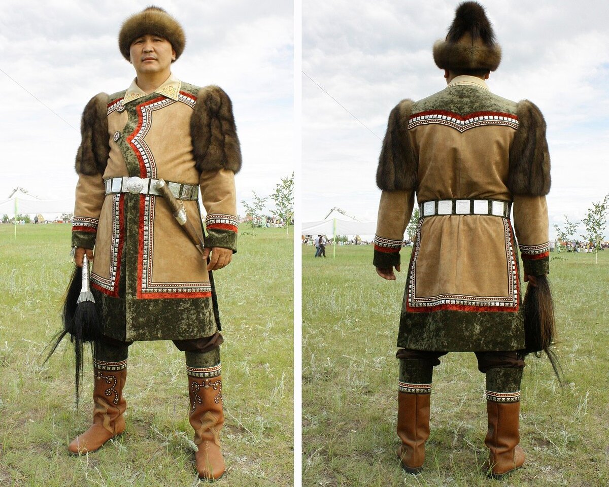 Якутский кафтан мужской национальный костюм