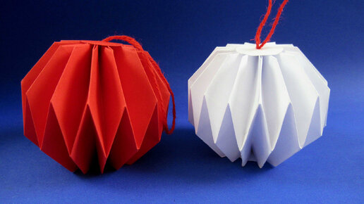 Елочные игрушки оригами из книжных страниц