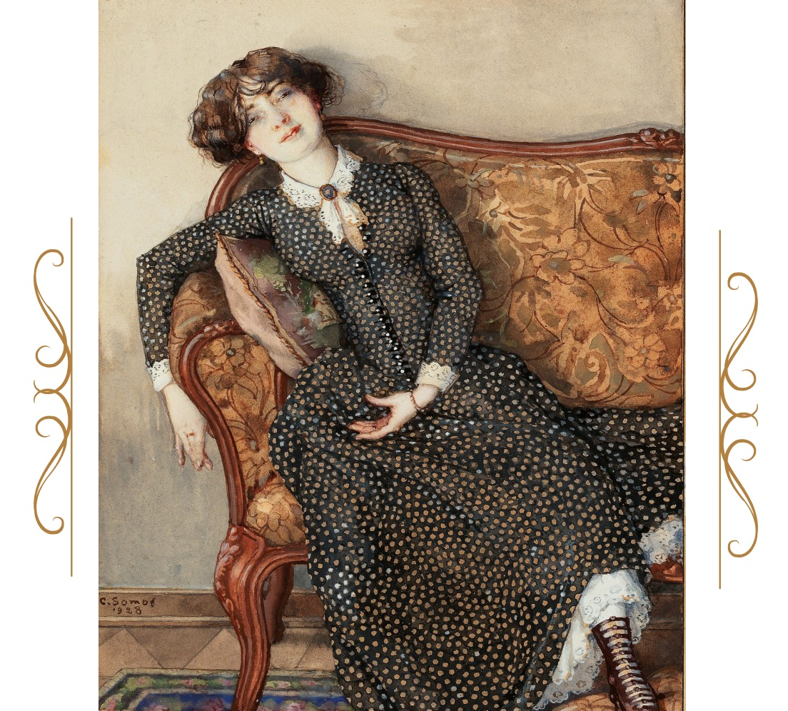 "Молодая женщина мечтает", Константин Сомов, 1928. (сс) Wikimedia Commons