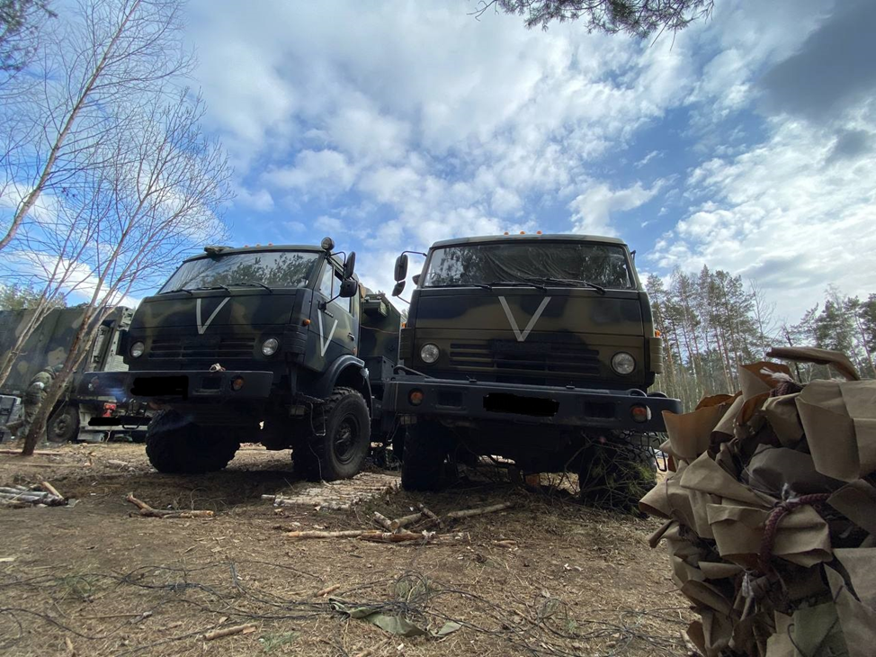 Техника перед маршем в новый район