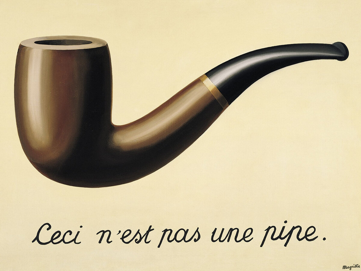«Вероломство образов» (La trahison des images, 1928–1929), Надпись: «Это не трубка».