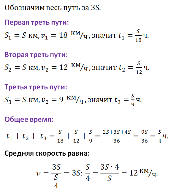 Средняя скорость задачи 6 класс по математике