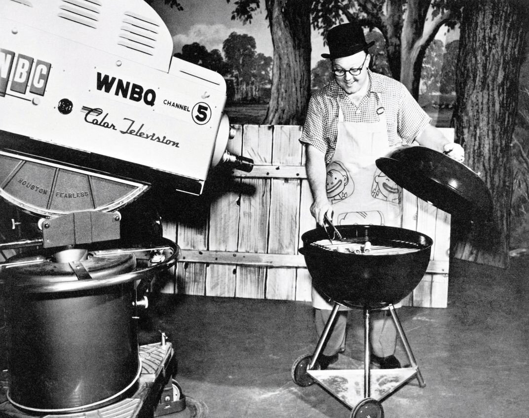 Джордж Стивен со своим детищем