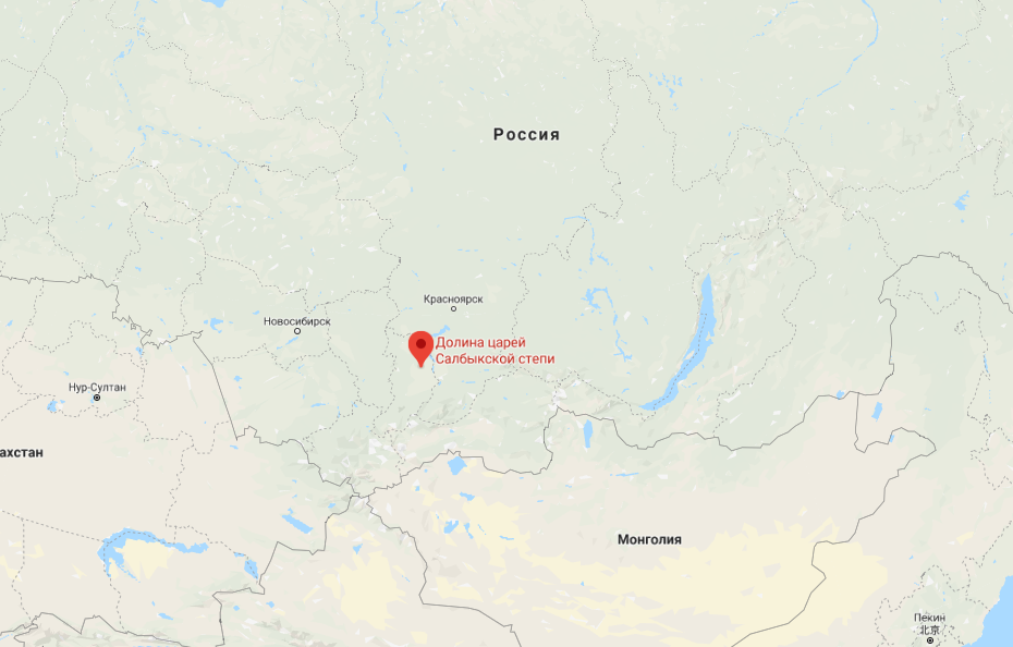 Расположение долины на карте