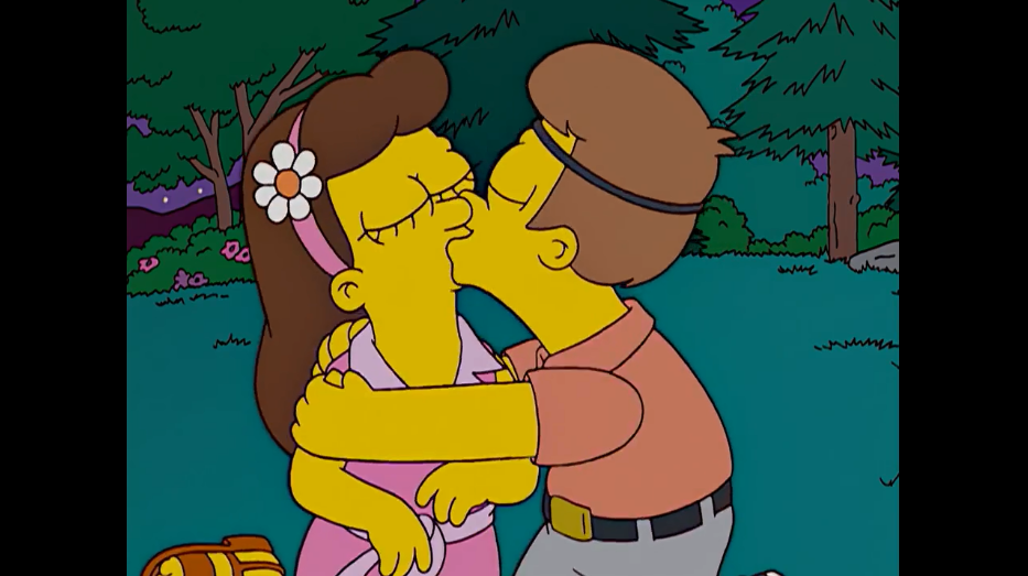 Первый поцелуй Гомера и Мардж (в детстве) //Симпсоны (The Simpsons), s15e20 © 20th Century Fox Film Corporation