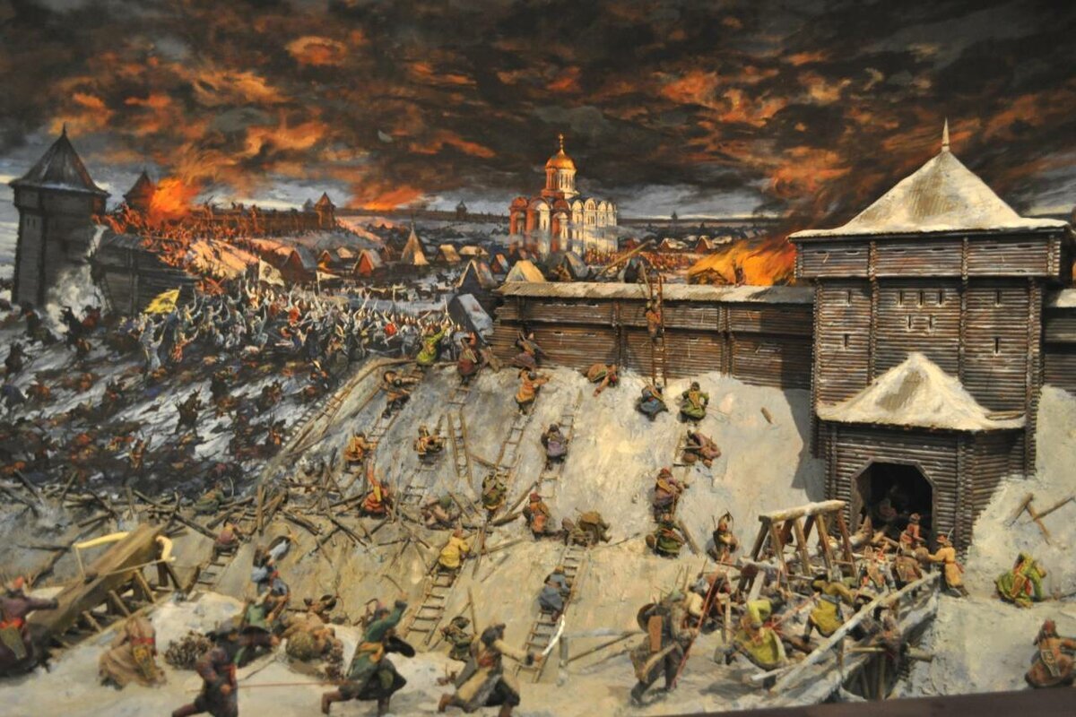 Штурм Рязани 21 декабря 1237 года. Источник: pinterest.ru