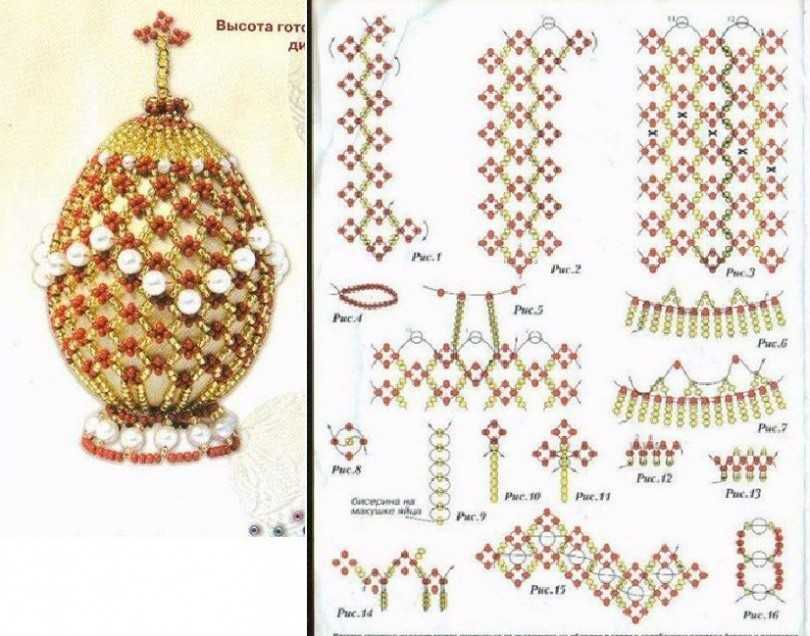 Пасхальное яйцо из бисера схема мозаичного плетения