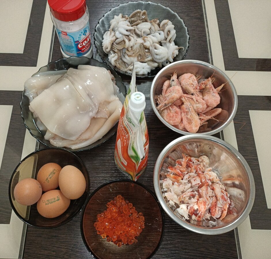 ингредиенты для салата "Нептун"