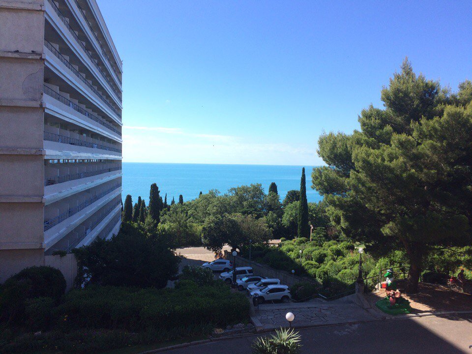 Вот это кусочек Мисхорского парка. Правда, санаторий другой. А у Пушкино вообще парк свой собственный.