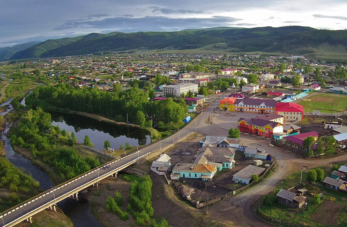 Бичура (центральная часть) с высоты  птичьего полета. Источник: bichura.ru