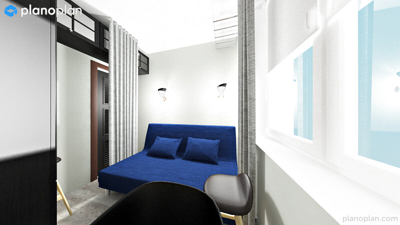 Гостиная, она же спальная зона