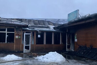    Кафе «Лоза» в Шаховской после пожара ©