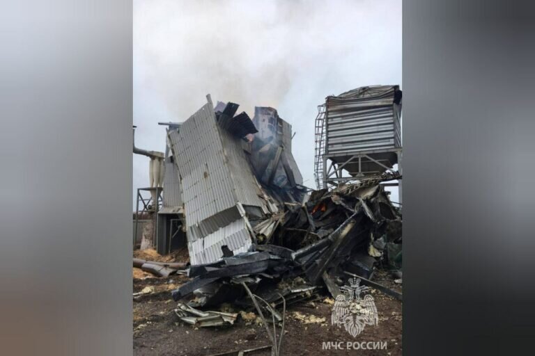    В Илекском районе во время пожара в зерносушилке обрушился металлический каркас шахты Кристина Просвиркина