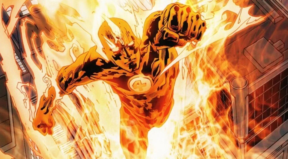     Человек-факел в комиксе Marvel