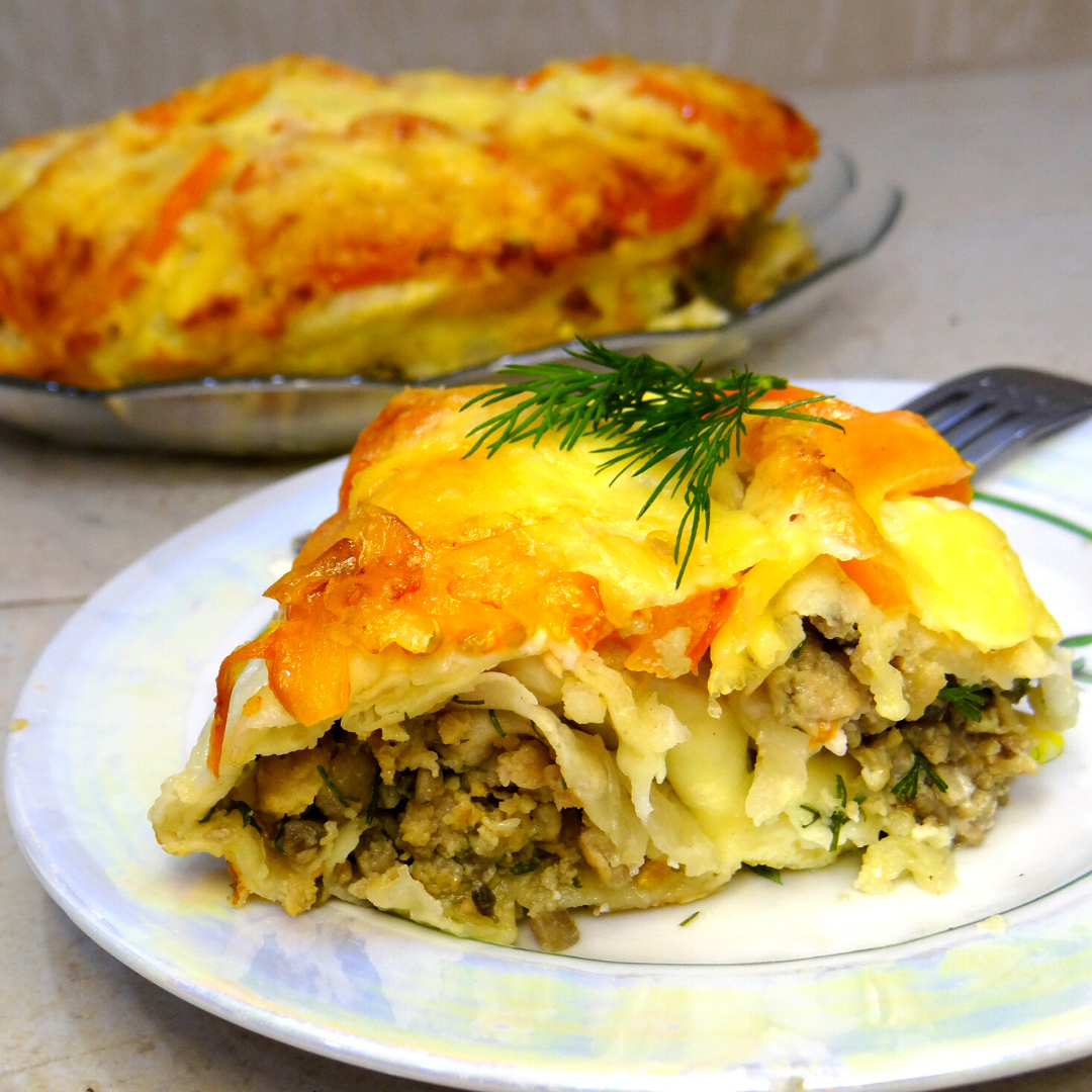 Лазанья из лаваша с фаршем в духовке