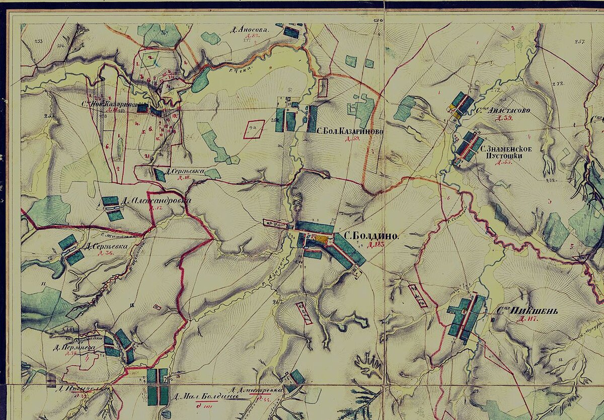 Карта нижегородской области 1850 года