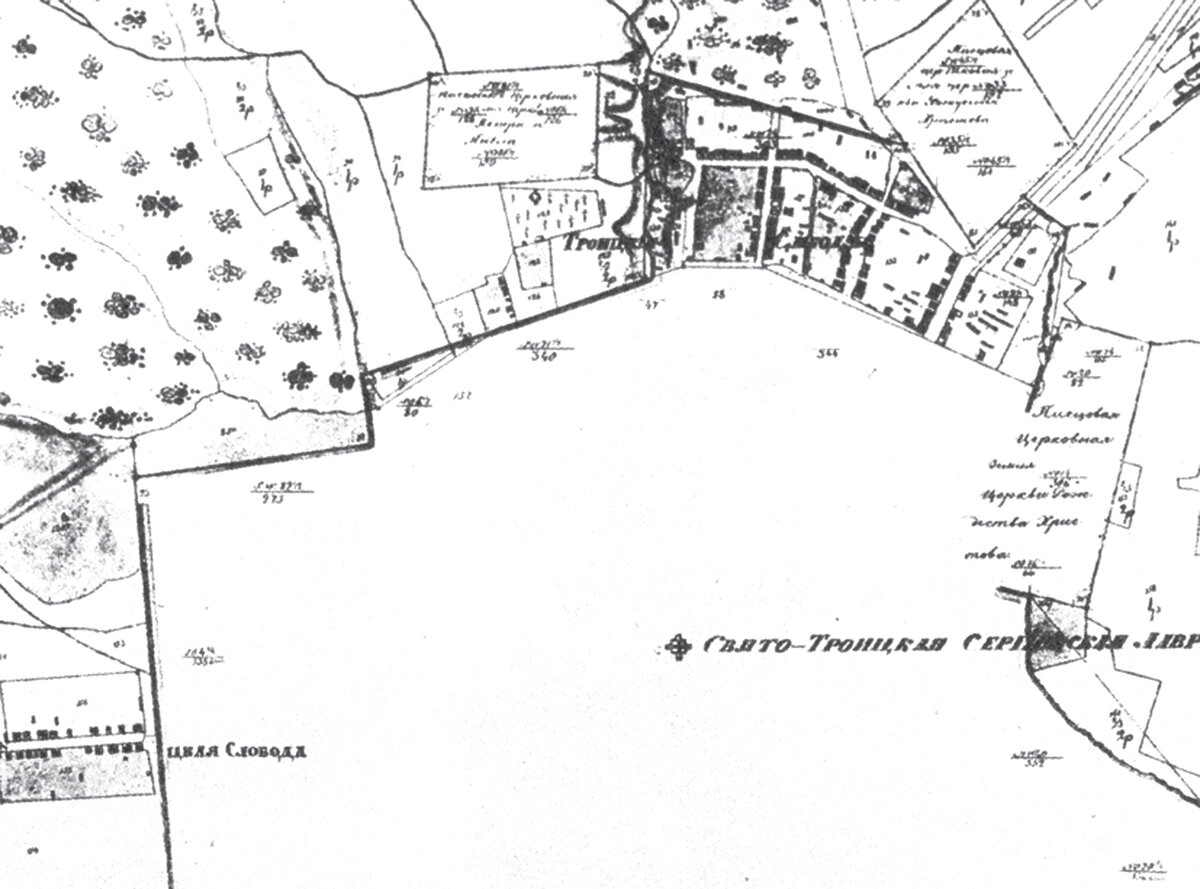   План Кокуевских слобод (Стрелецкой и Троицкой), г. Сергиев, 1862 г.