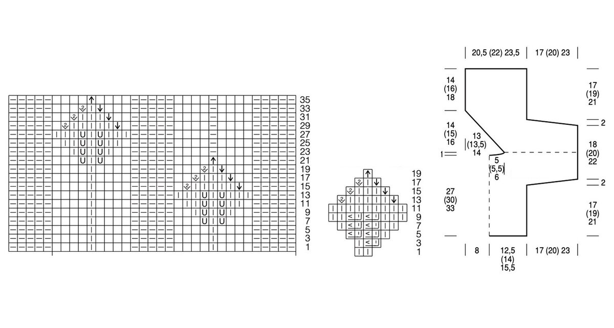 Схемы и выкройка для вязания милой накидки на завязках