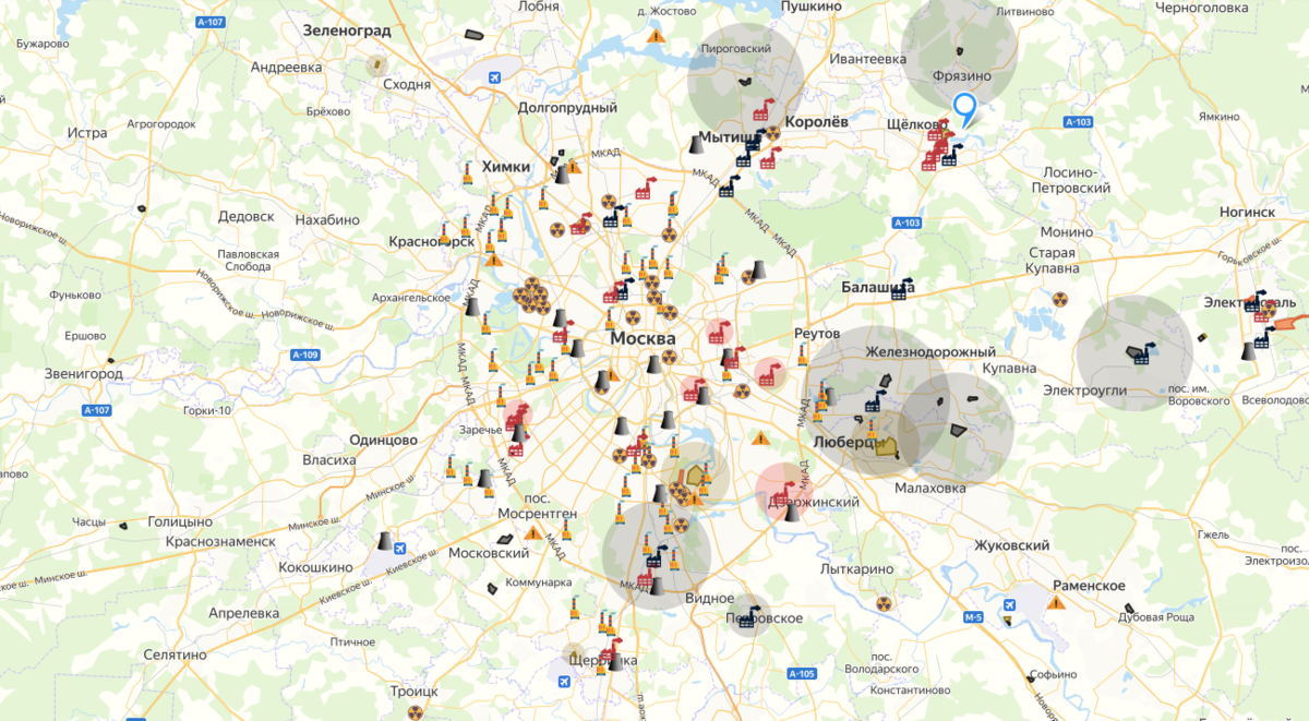 Экологическая карта москвы и московской области 2022