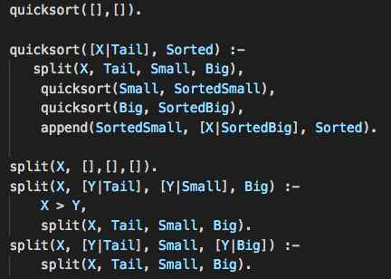 Быстрая сортировка на Прологе