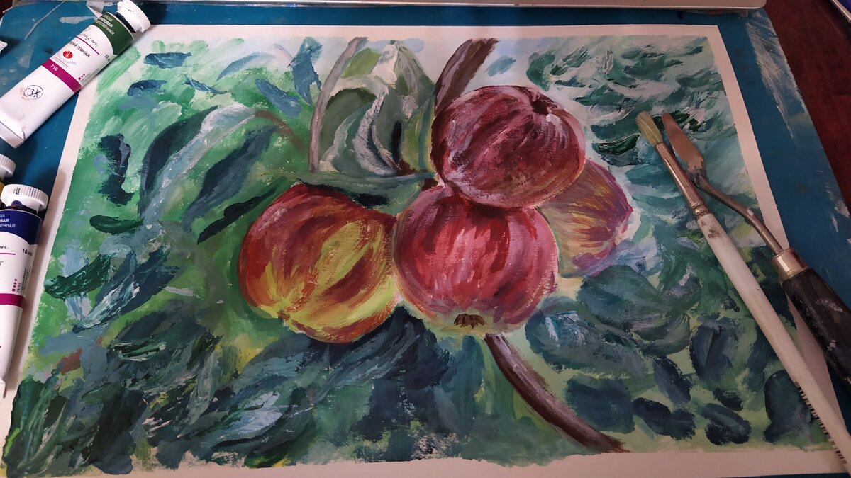 Яблоки. Акрил. 