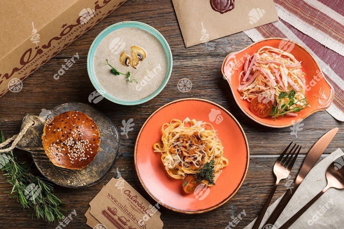 Комплексный обед №1 со спагетти от «Клуб Кулинáрия Обеды» за 315 ₽