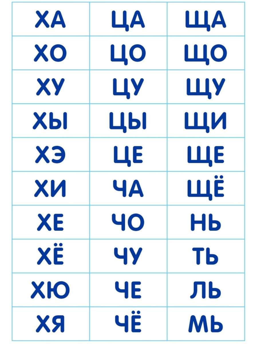 Чтение слогов тренажер презентация