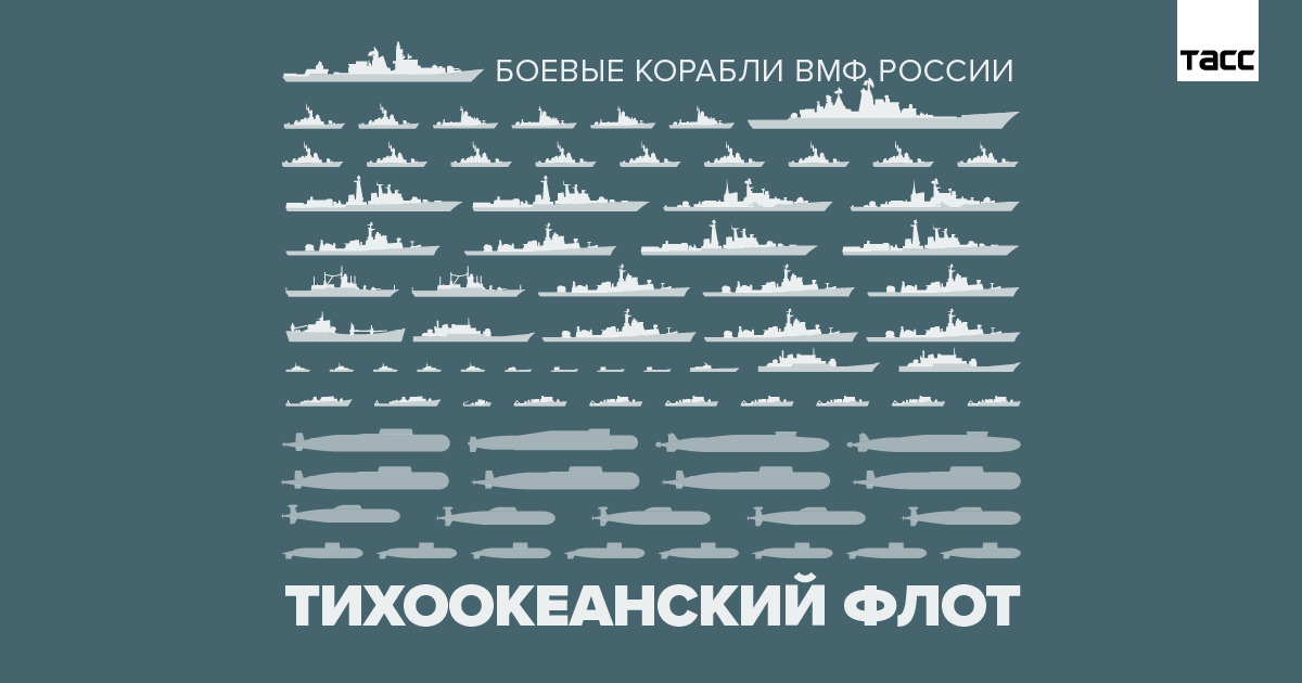 Инфографика с судами Тихоокеанского флота