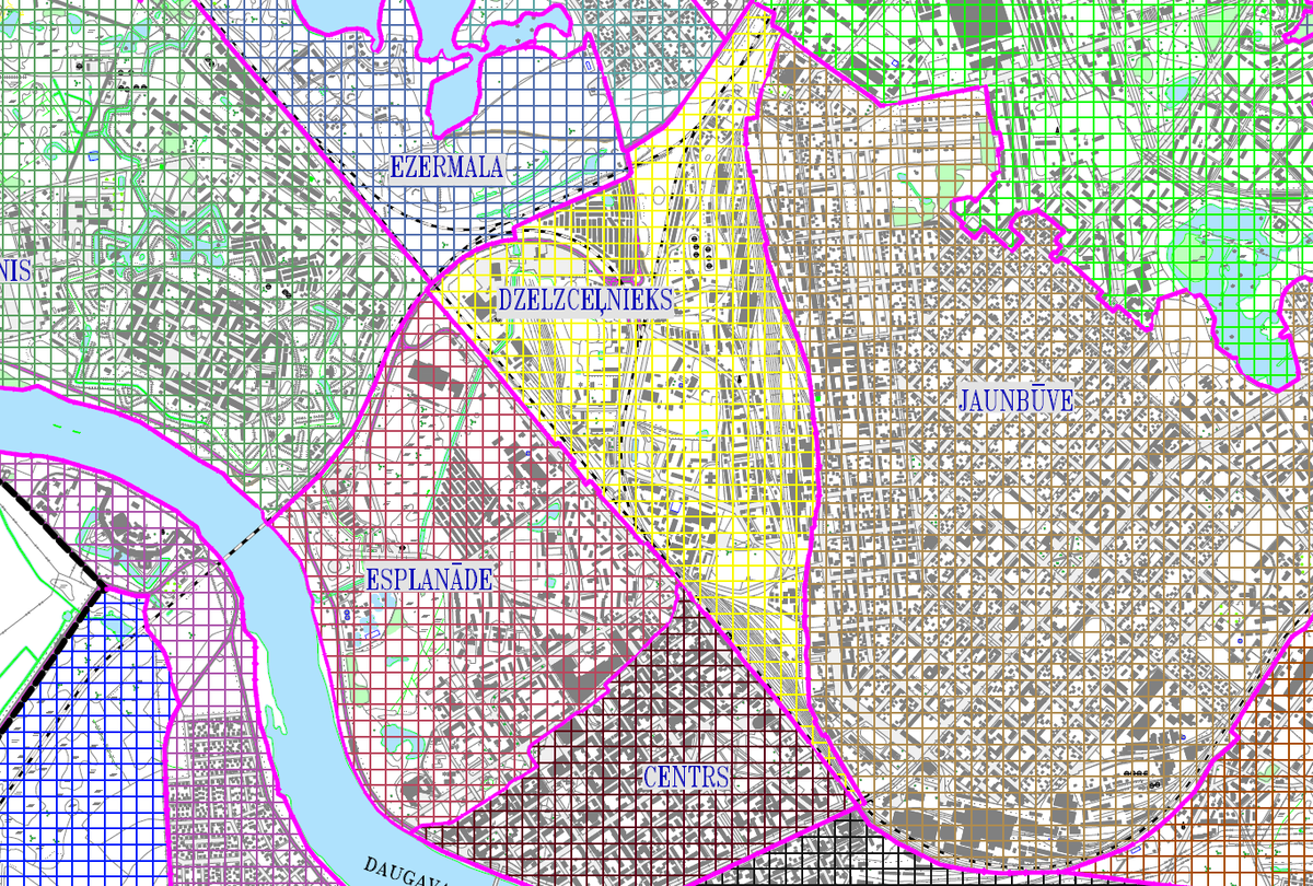 Поселок железнодорожников выделен желтым цветом.
