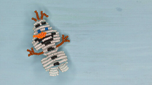 Мастер-класс Снеговик из Бисера/Амигуруми из Бисера/Snowman made of beads