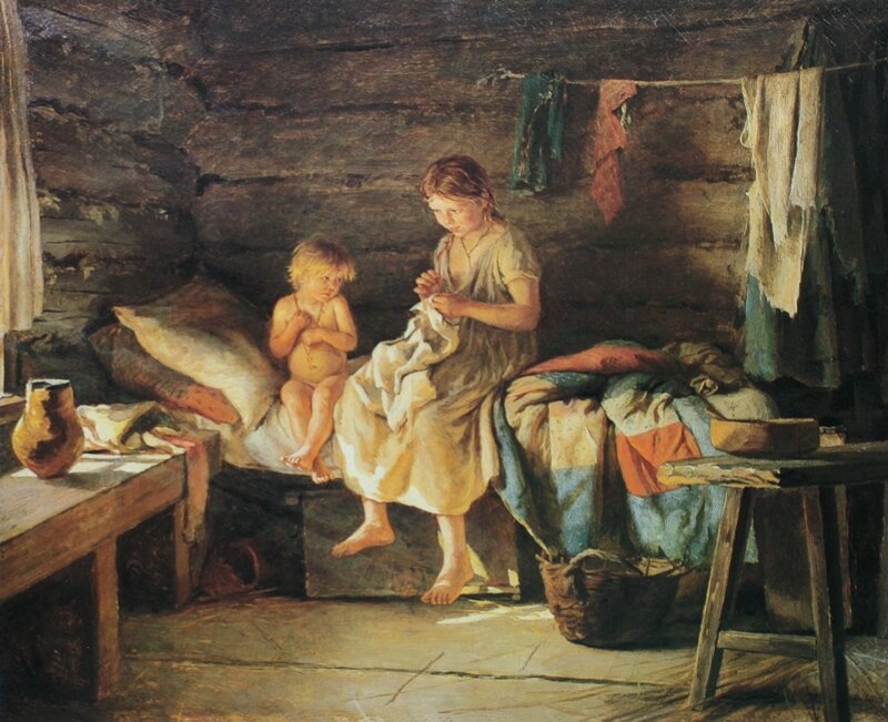 «Сестрёнка». 1890 год, Холст, масло, 59х70, Государственный Русский музей, С-Петербург