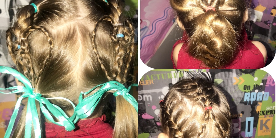 Раскалываю и показываю простые прически для девочки в садик.(+ВИДЕО)