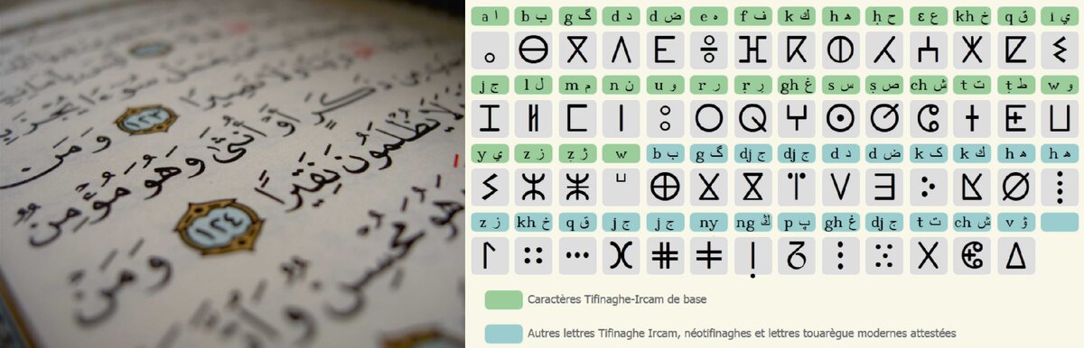 Арабское письмо и берберский алфавит (тамазигхт). Из открытых источников. 