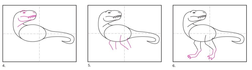 Как нарисовать ДИНОЗАВРА. How to draw dinosaurs. Рисунок ДИНОЗАВР поэтапно.