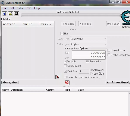 Вот примерное изображение Cheat Engine