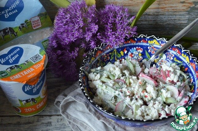     Редис с творогом и зеленью