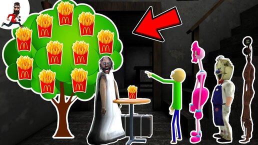 Granny Magic Tree vs Baldi, Mommy Long Legs, Siren Head, Ice scream ► funny horror animation granny