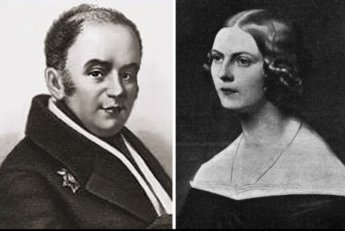 Жуковский с женой Елизаветой 