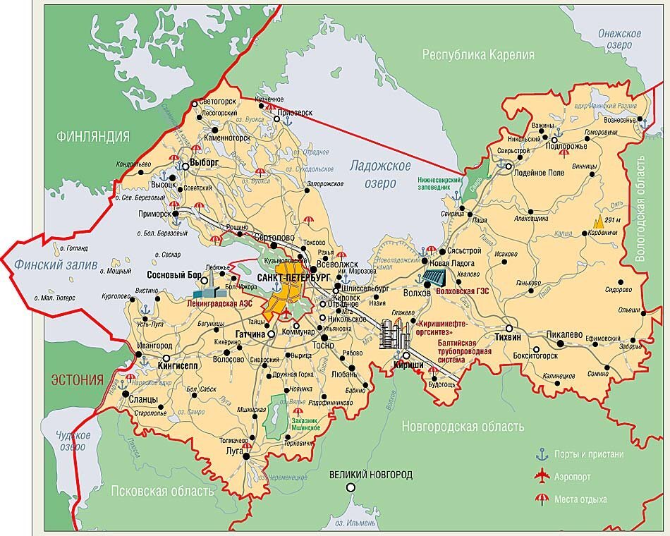 Карта ленинградской области подробная интерактивная карта