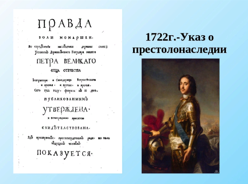 Указ о престолонаследии 1722 г