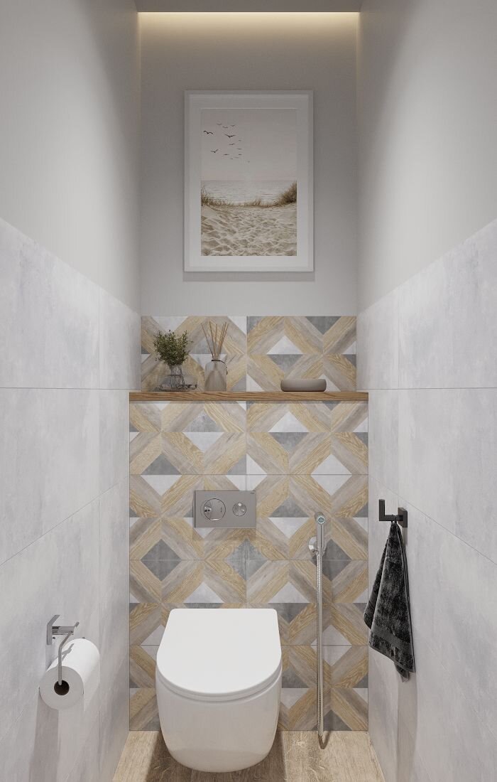 Визуализация будущего санузла. 