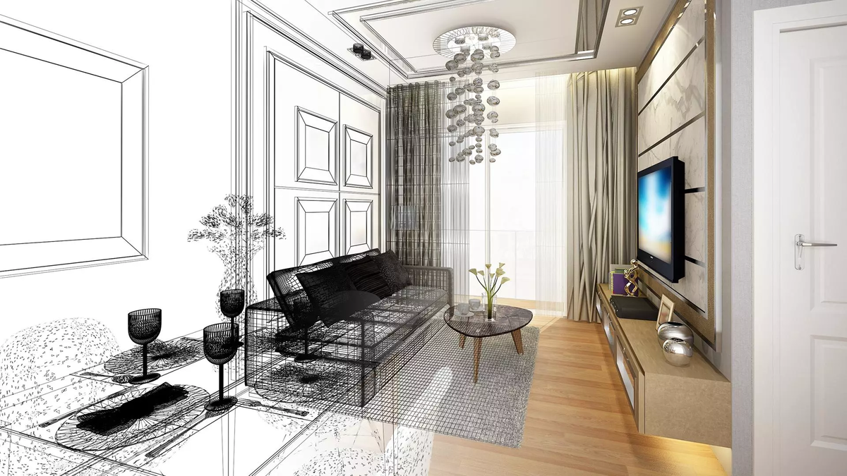 Дизайн-проект гостиной с камином Interior design, Design, Green interiors